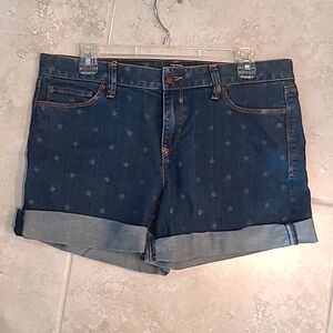 Ann Taylor jean shorts with stars cuffed legs in size 8